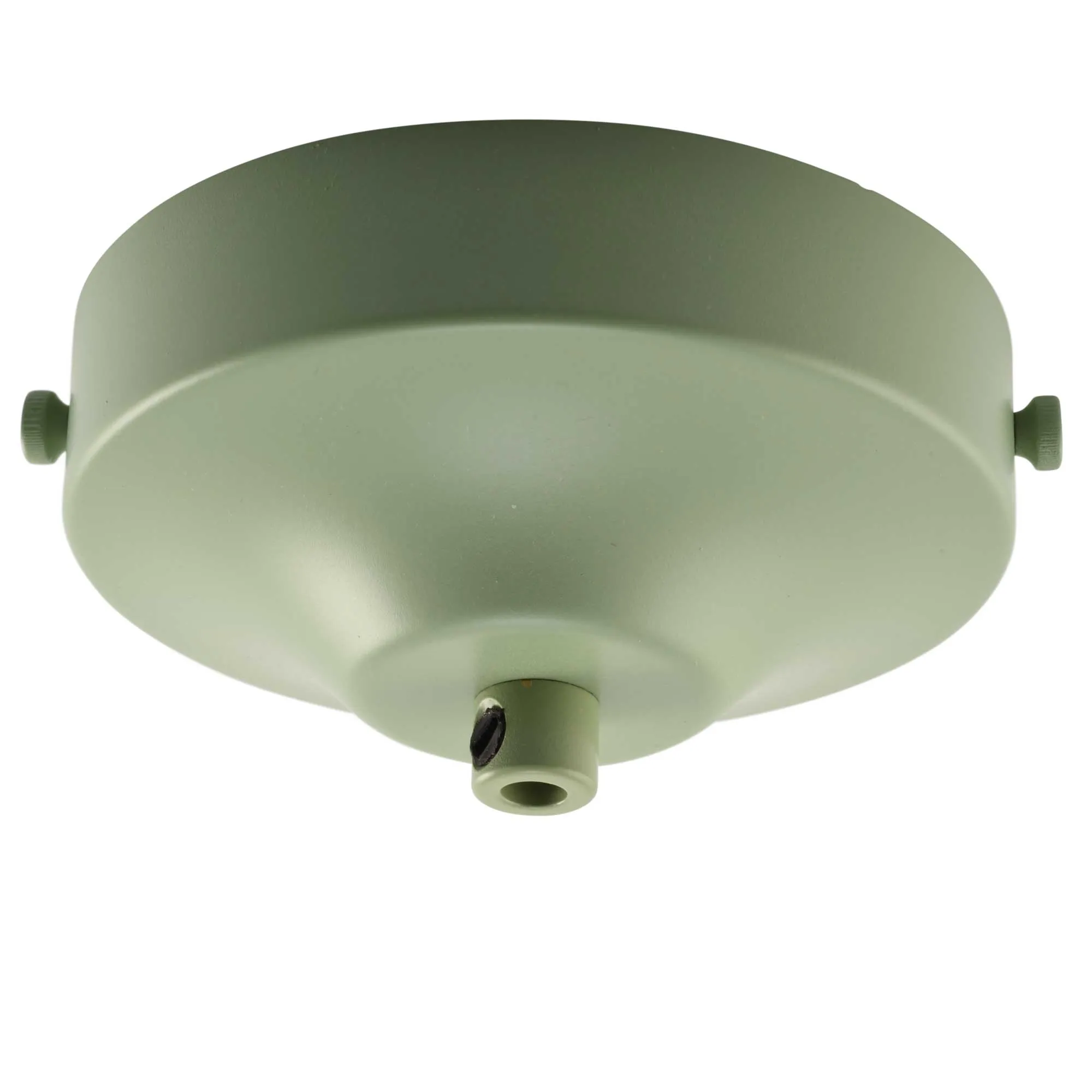 ElekTek 100mm Diameter Convex Ceiling Rose with Strap Bracket and Cord Grip Metallic Finishes Powder Coated Colours