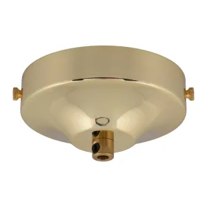 ElekTek 100mm Diameter Convex Ceiling Rose with Strap Bracket and Cord Grip Metallic Finishes Powder Coated Colours