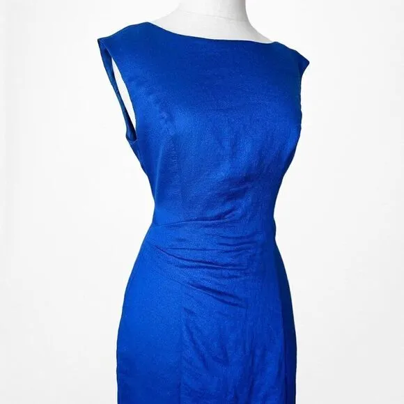 Ellen Tracy Blue Cocktail Knee Length Bodycon Dress Size 4/M