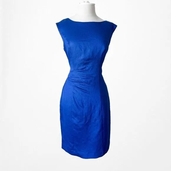 Ellen Tracy Blue Cocktail Knee Length Bodycon Dress Size 4/M