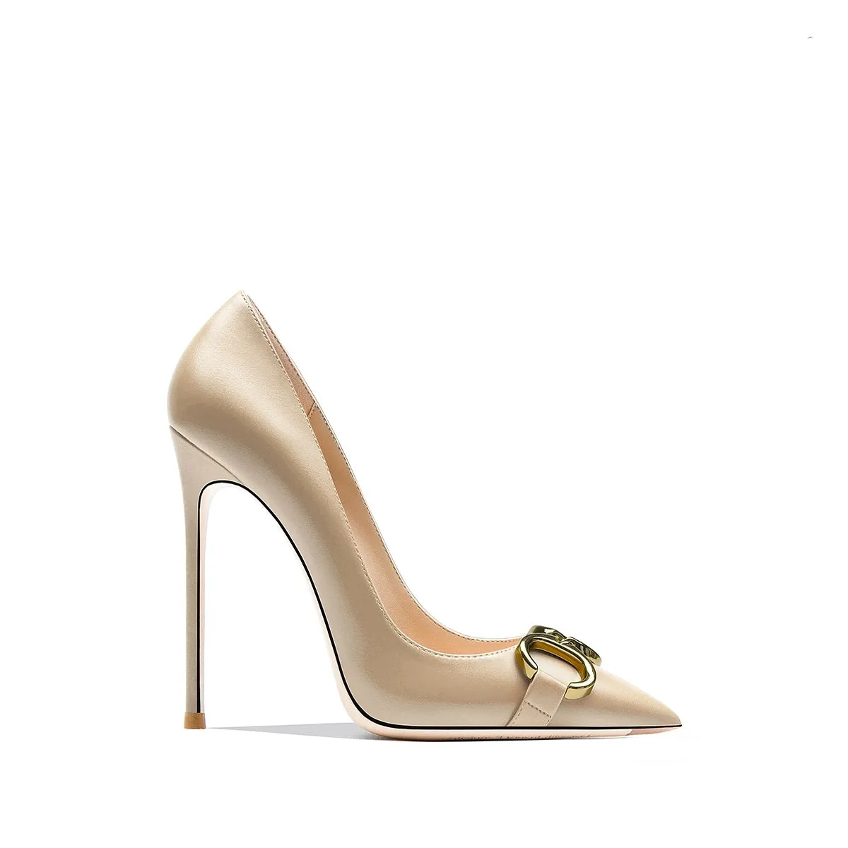 Ellie Leather Nude Heels