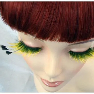 Eyelash - Black/Yellow with Feather Tips