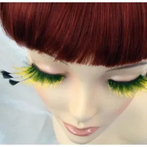 Eyelash - Black/Yellow with Feather Tips