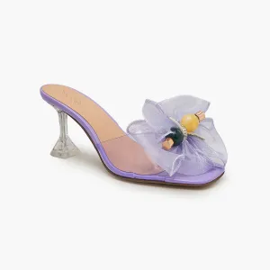 Fabric Bow High Heels