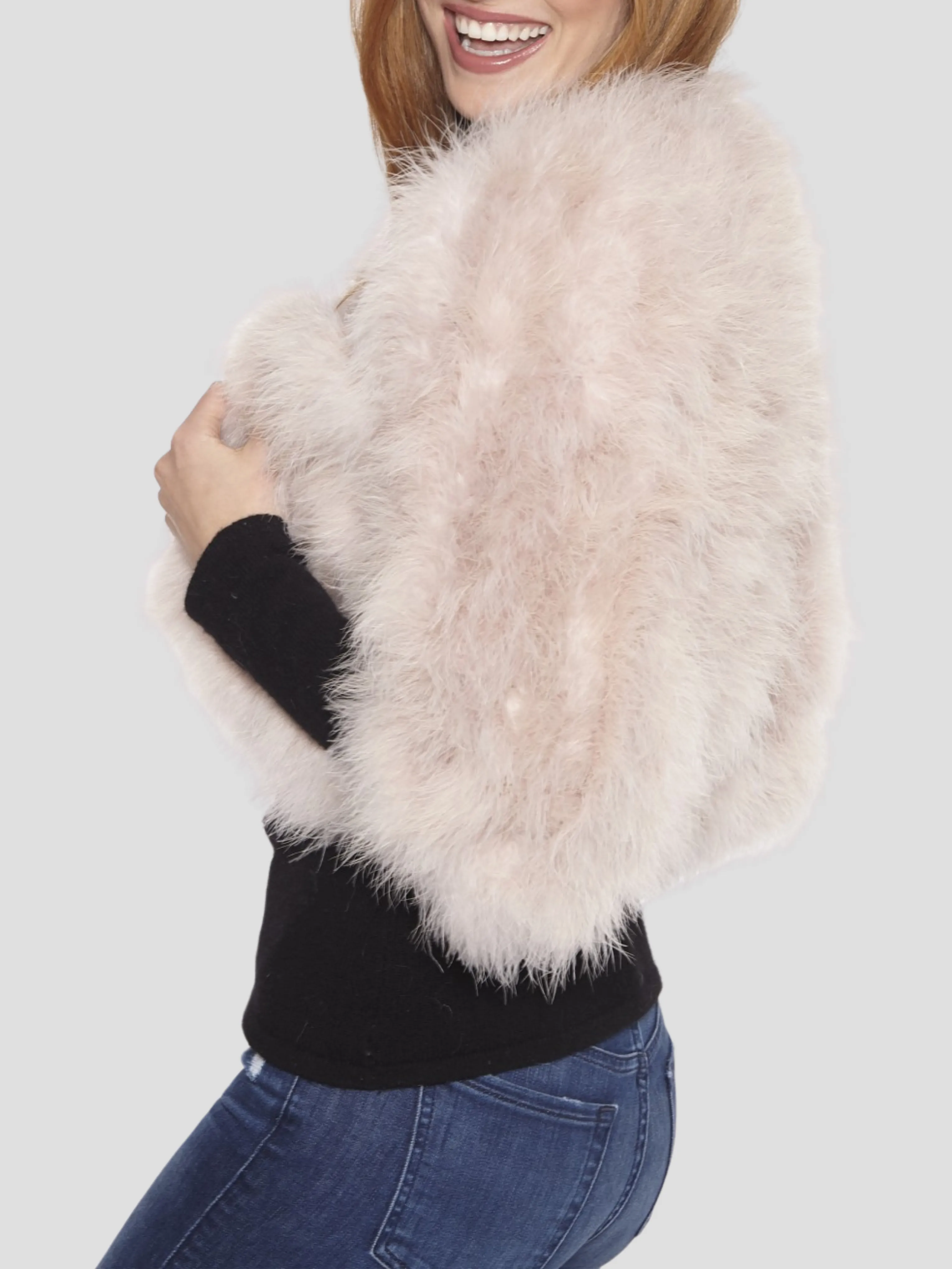 Feather Boloro in Blush