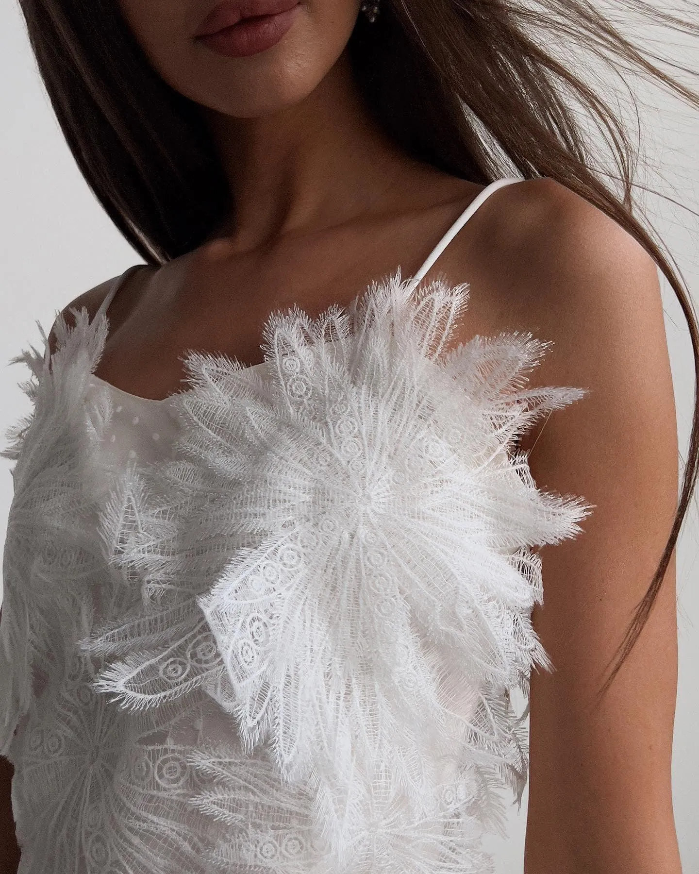 Feathered Elegance Mini Dress