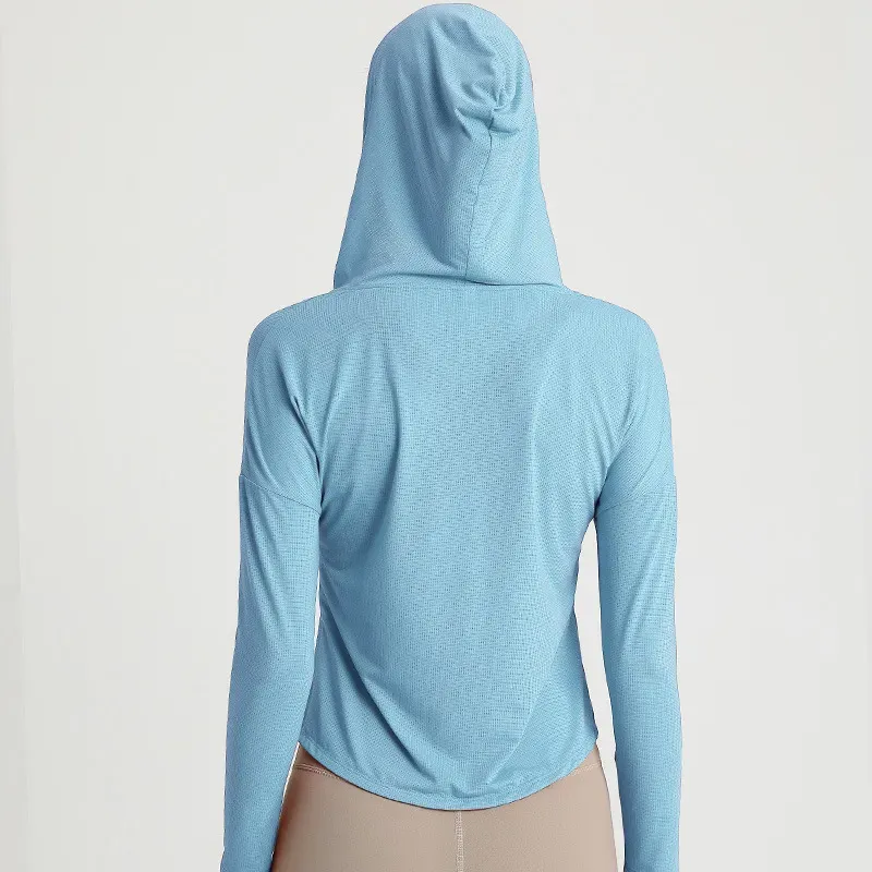 Fifi Long Sleeve Textured Hooded V-Neck Top