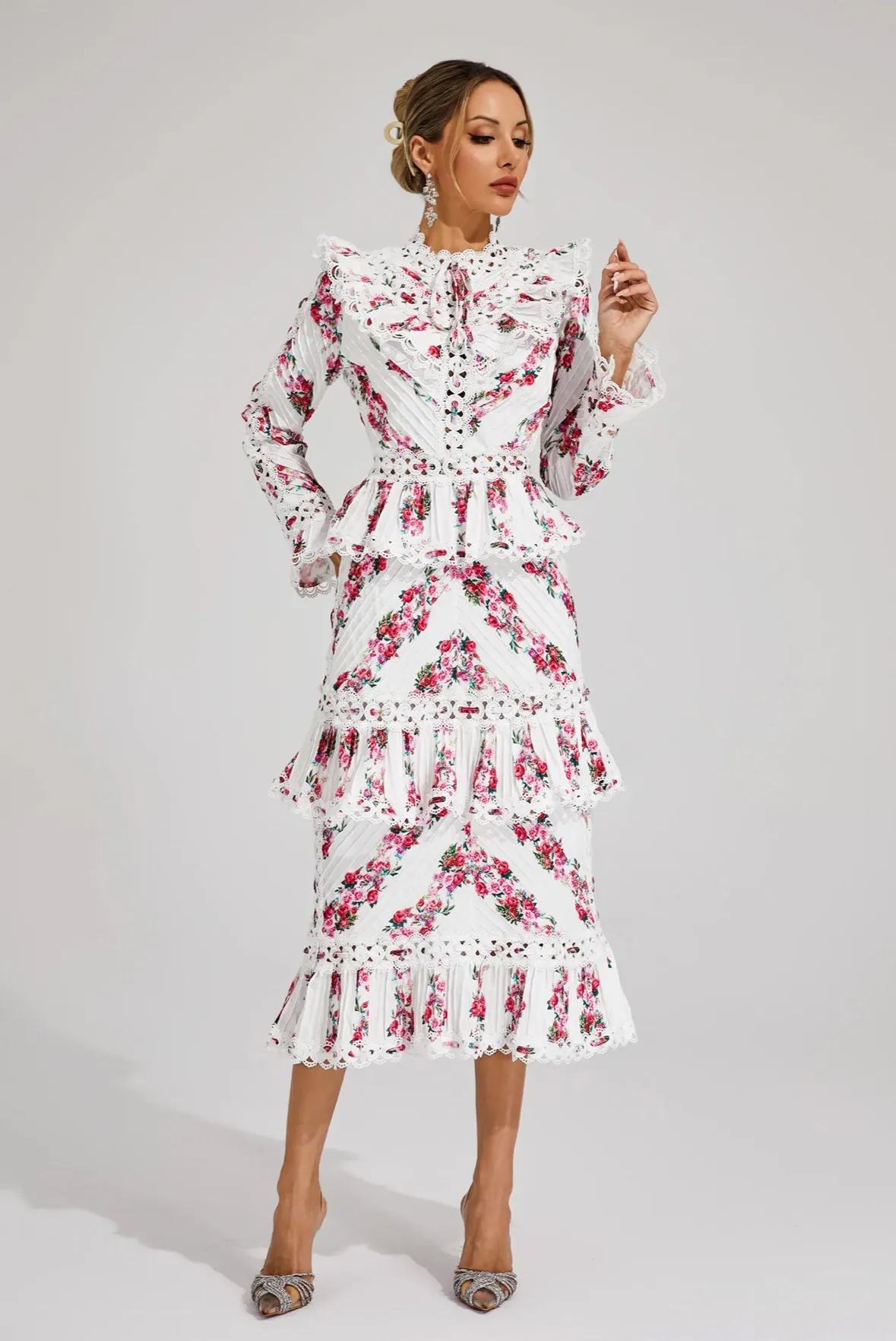 Fiorella Ruffle Midi Dress