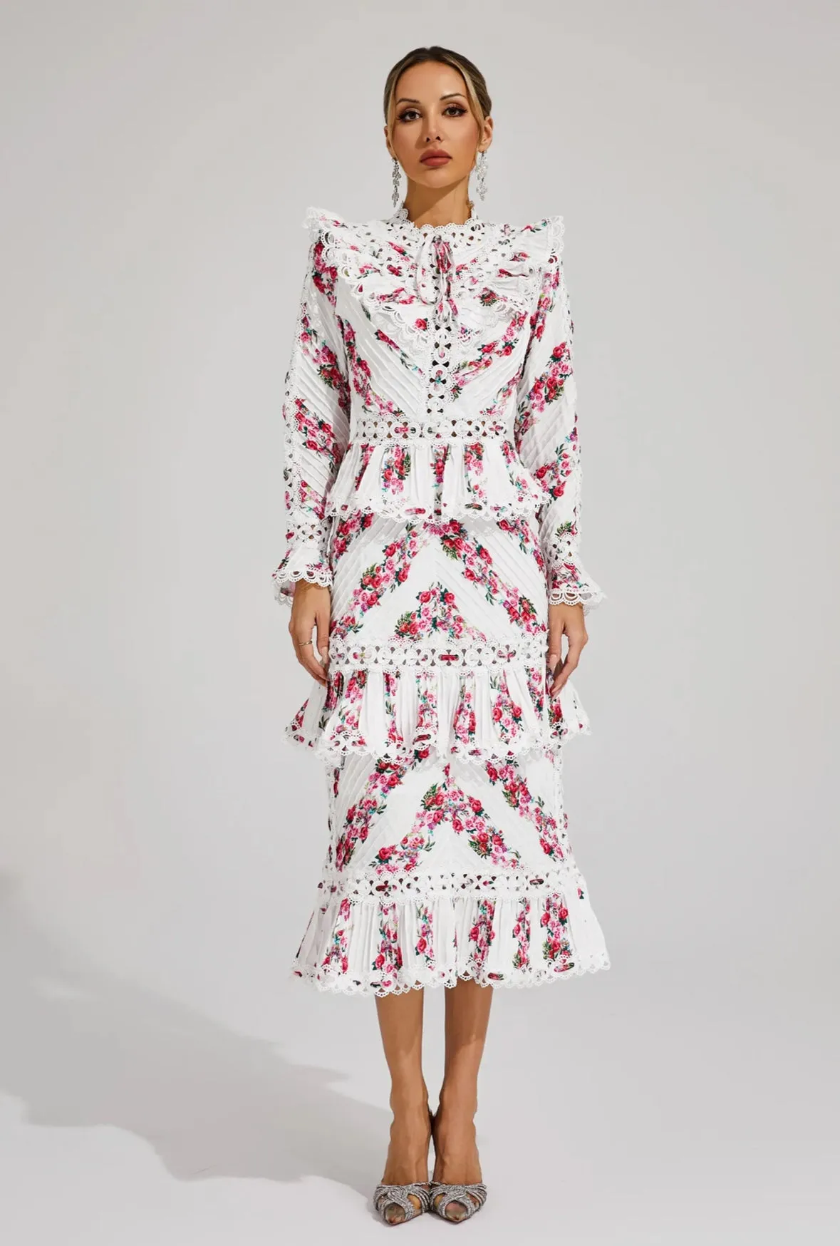 Fiorella Ruffle Midi Dress