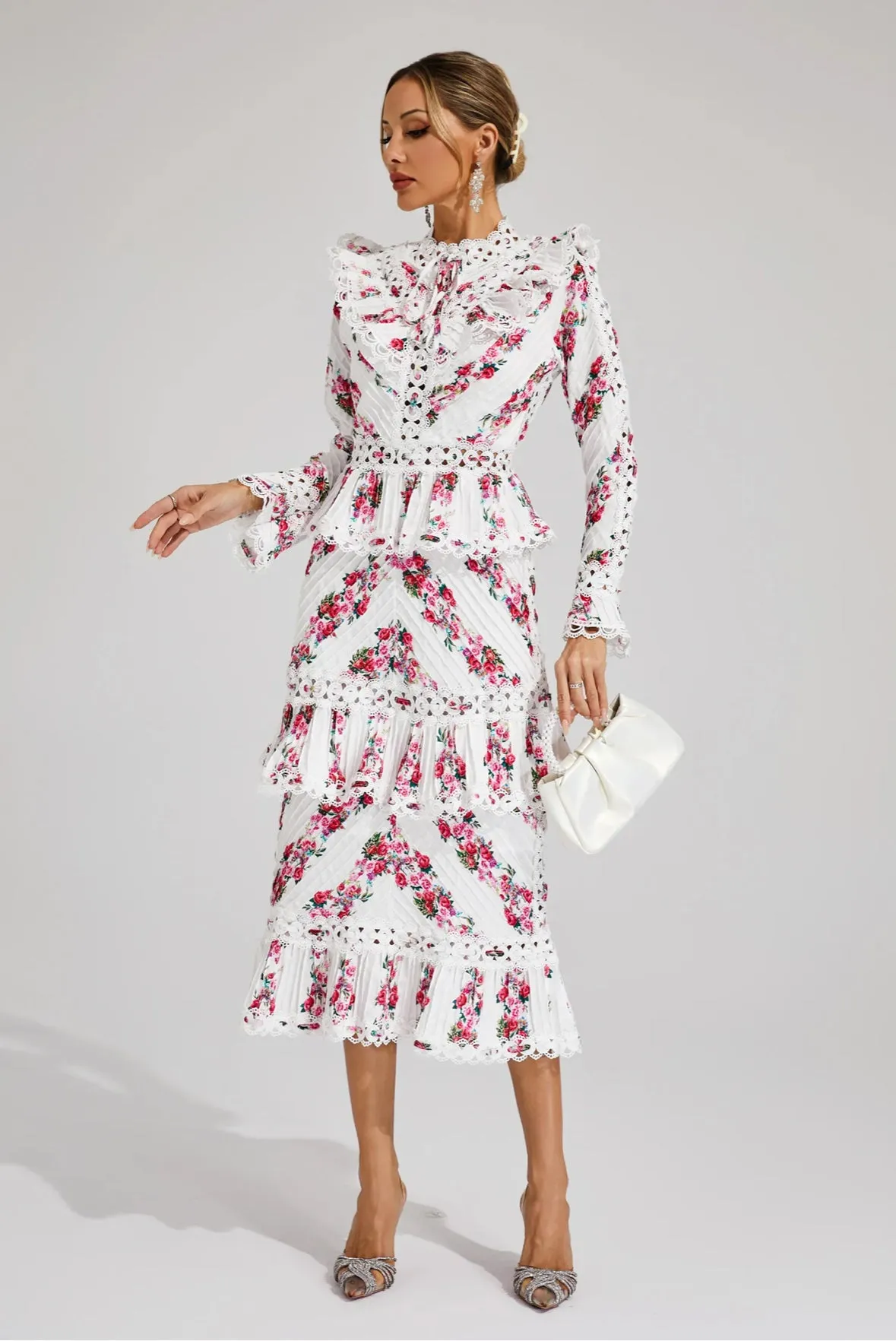 Fiorella Ruffle Midi Dress
