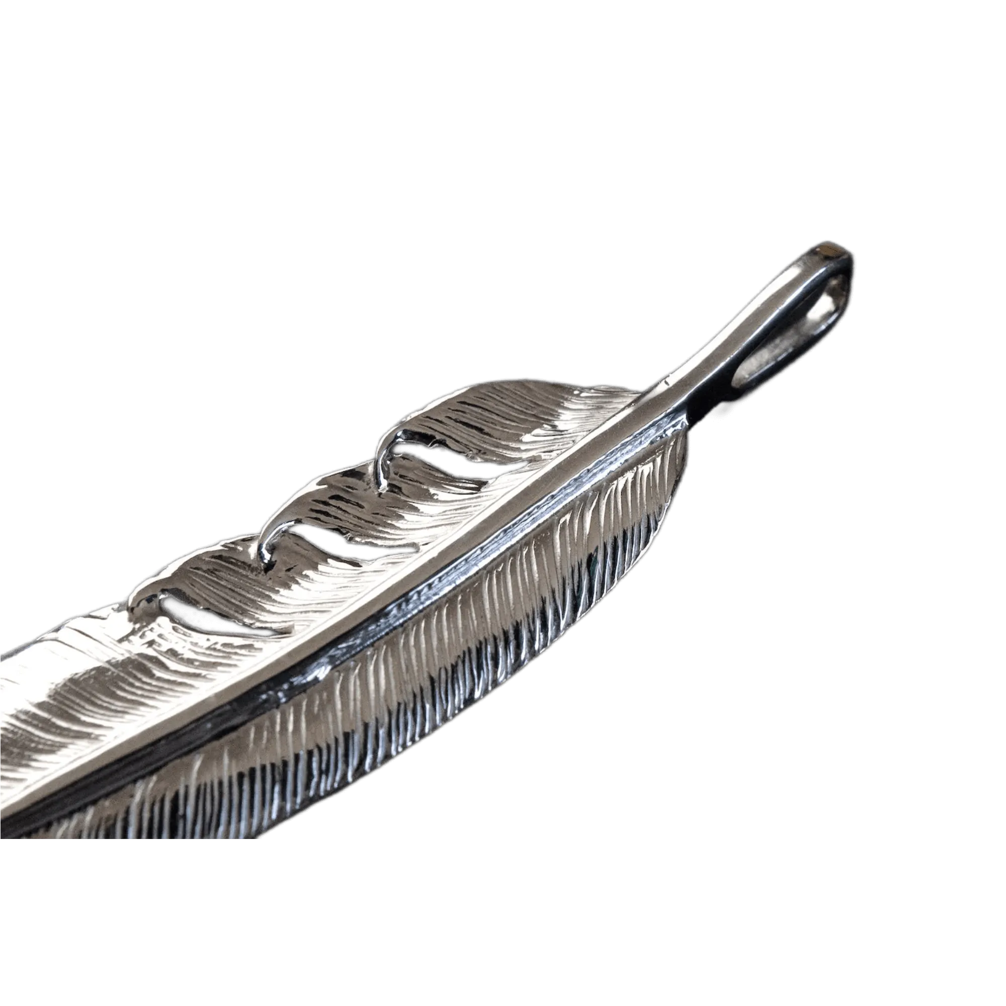 First Arrow's "Large Feather" Silver Pendant