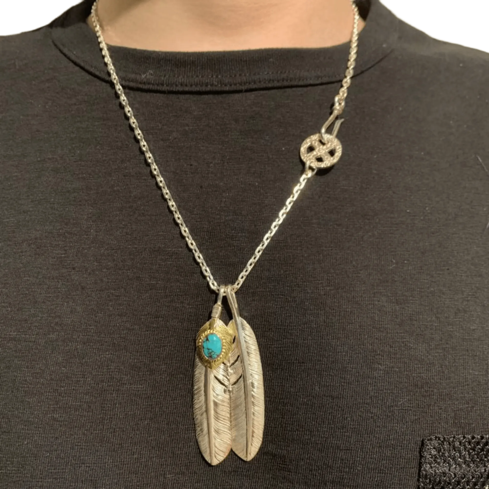 First Arrow's "Large Feather" Silver Pendant