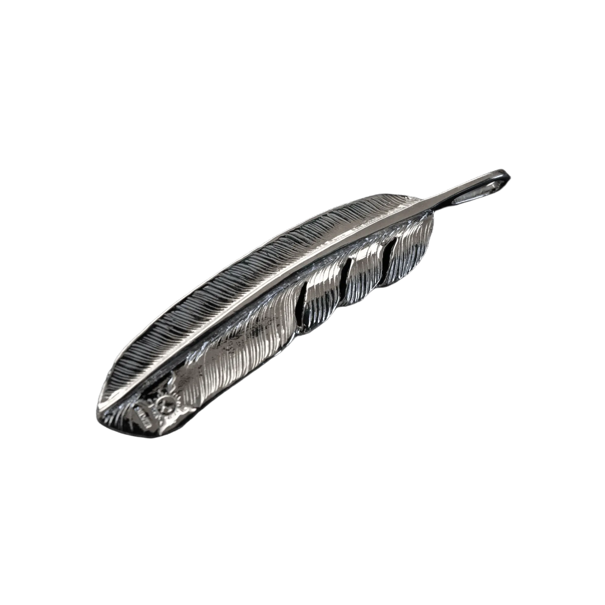 First Arrow's "Large Feather" Silver Pendant
