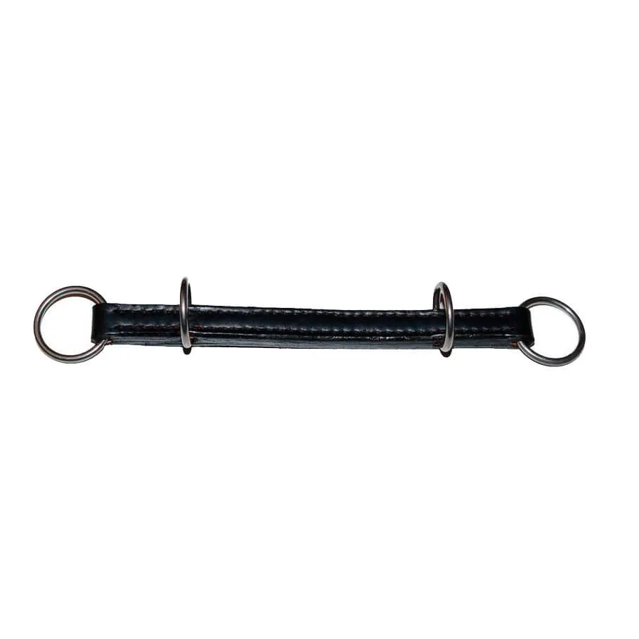 Flat Leather Noseband - 2 Extra Rings