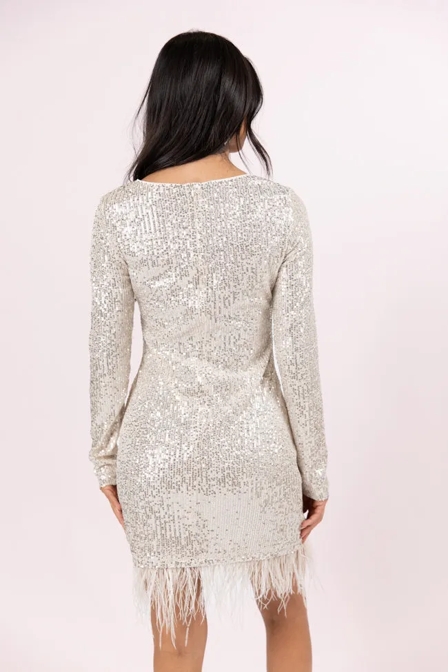 Frost Yourselves Champagne Sequin Mini Dress  FINAL SALE