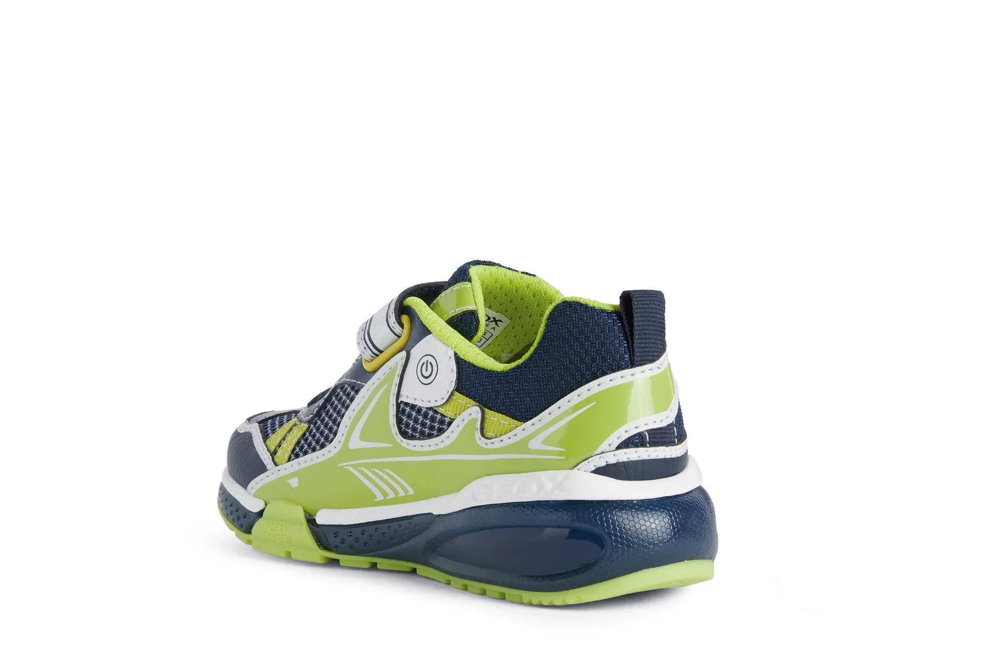 Geox Kids Trainers | Bayonyc | Navy & Lime Shark