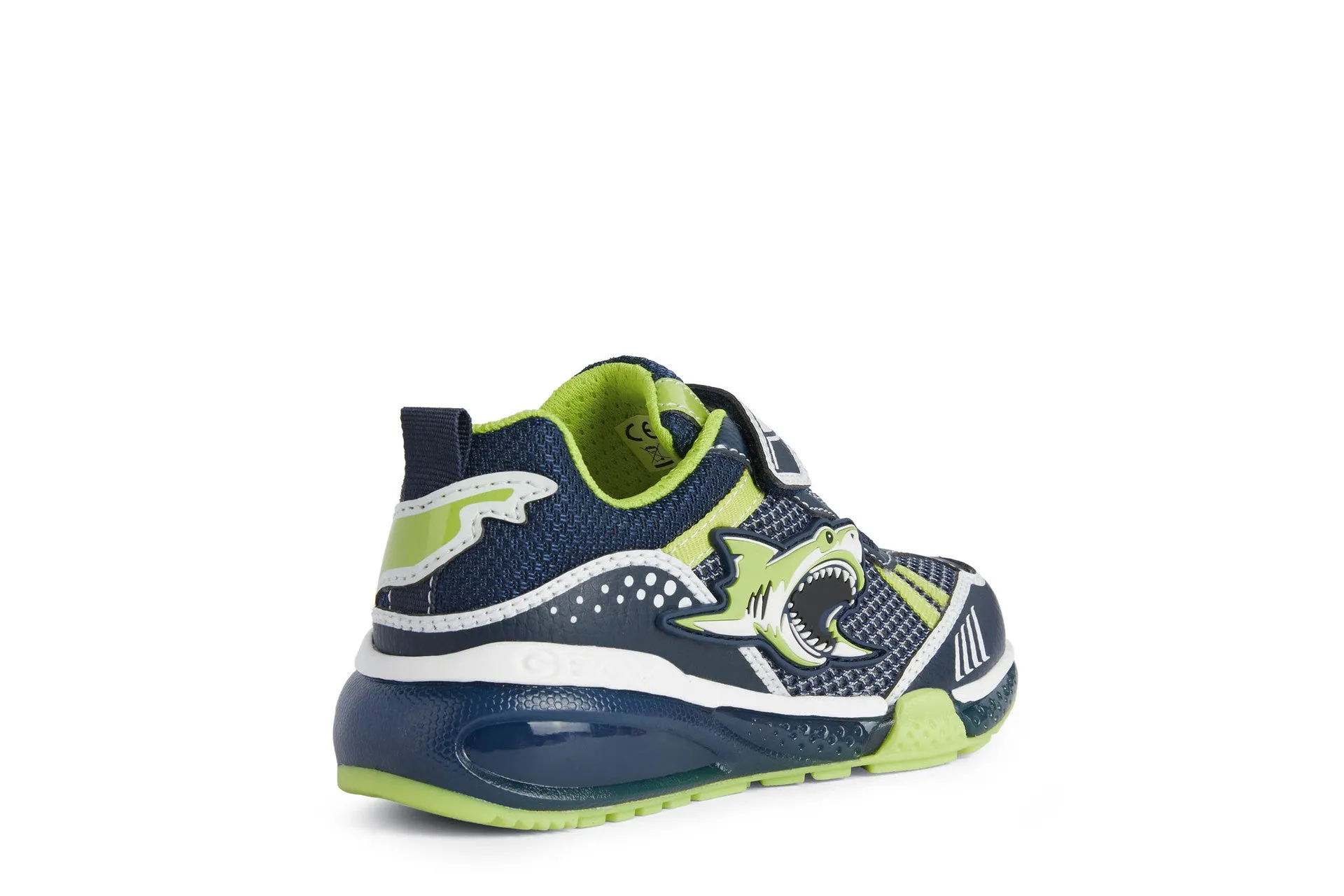Geox Kids Trainers | Bayonyc | Navy & Lime Shark