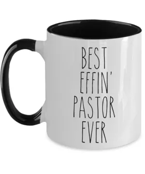Gift For Pastor Best Effin' Pastor Ever Mug Two-Tone Coffee Cup Funny Coworker Gifts