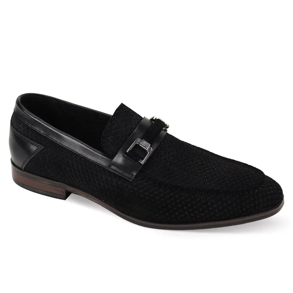Giovanni Roman Suede Horse-Bit Loafers