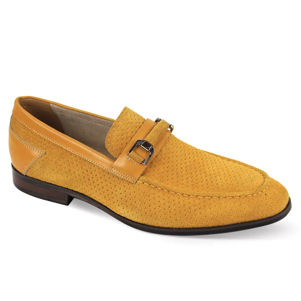 Giovanni Roman Suede Horse-Bit Loafers
