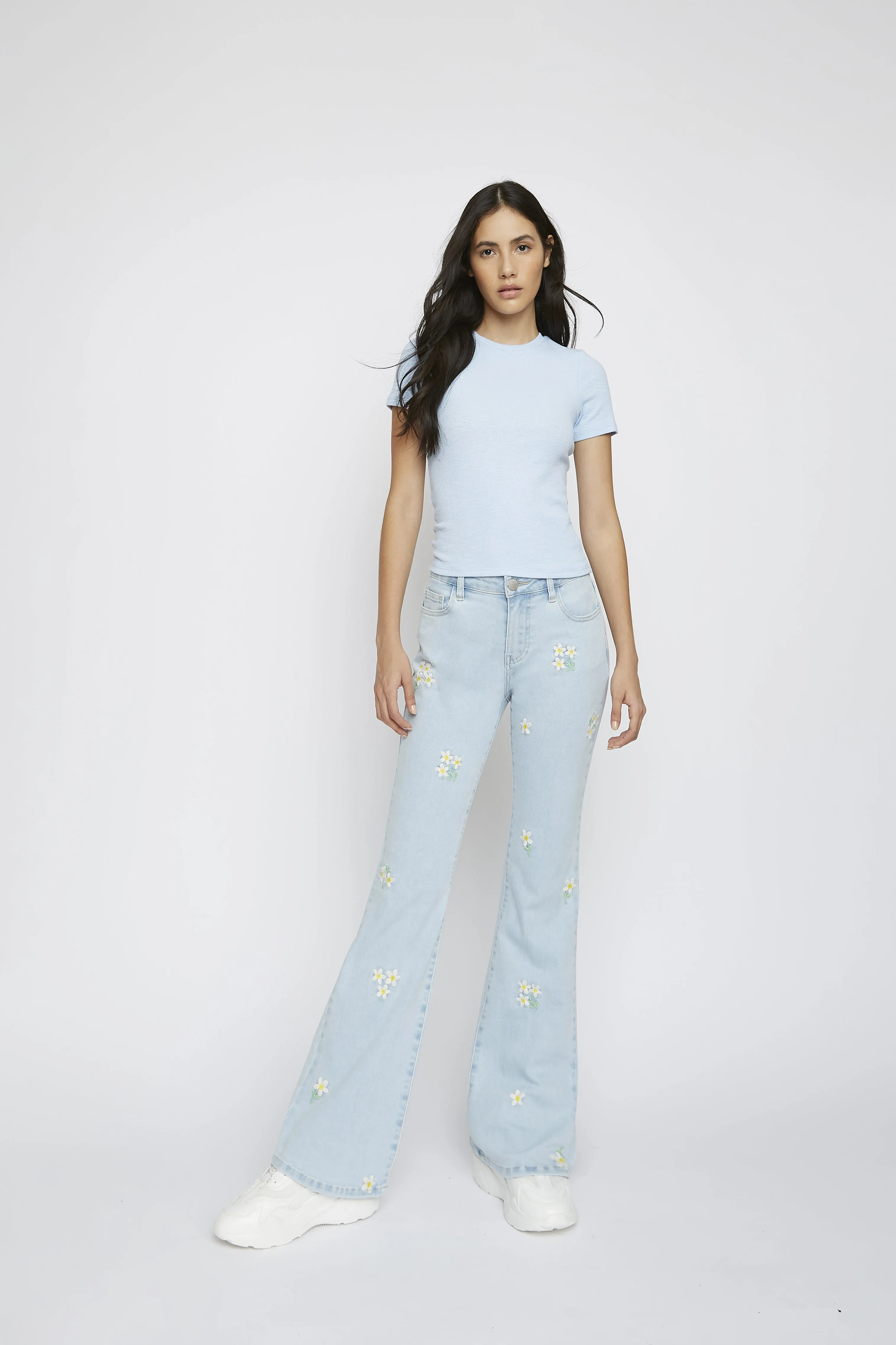 Glamorous Light Blue Short Sleeve Top