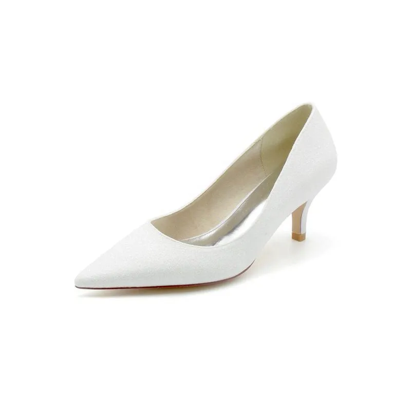 Glitter Crystal Pointed Toe Wedding Shoes