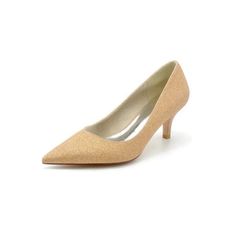 Glitter Crystal Pointed Toe Wedding Shoes