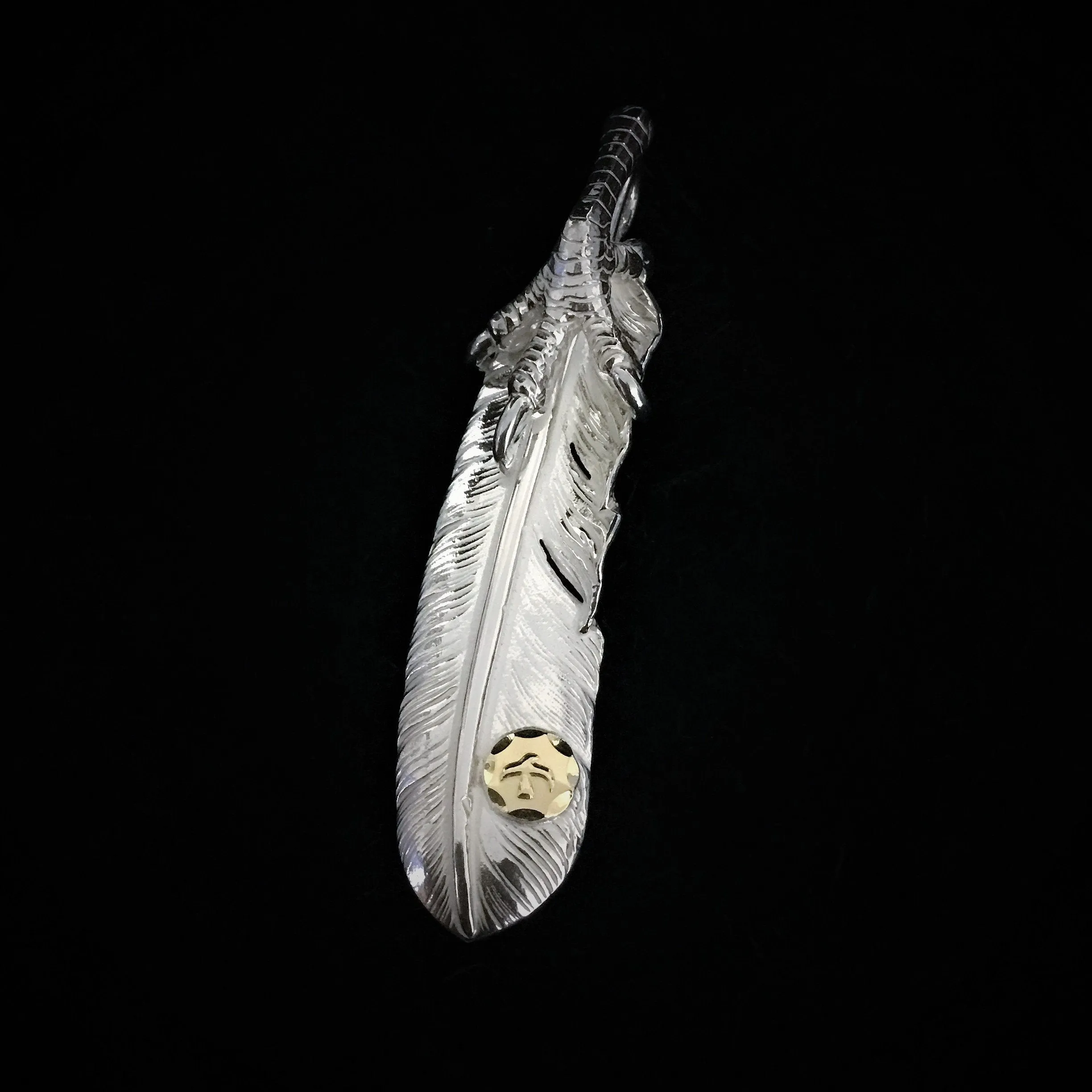 Goros Feather With Silver Claw - Facing Left