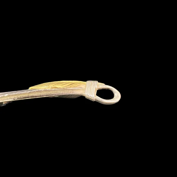 Goros Xl Silver And Gold Feather - Facing Right