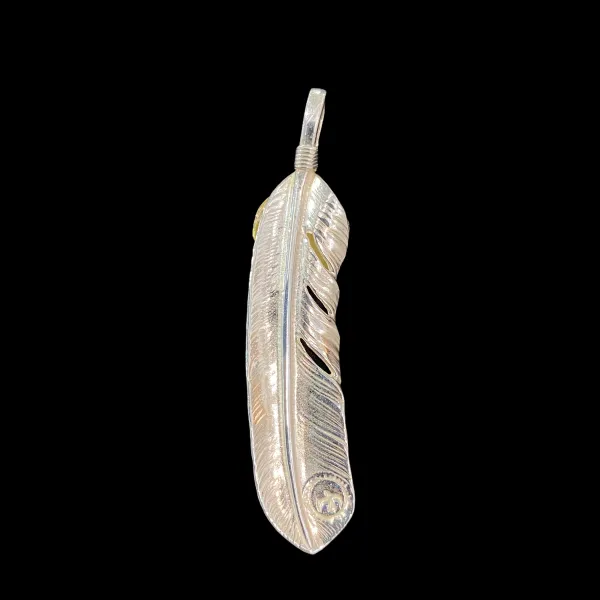 Goros Xl Silver And Gold Feather - Facing Right