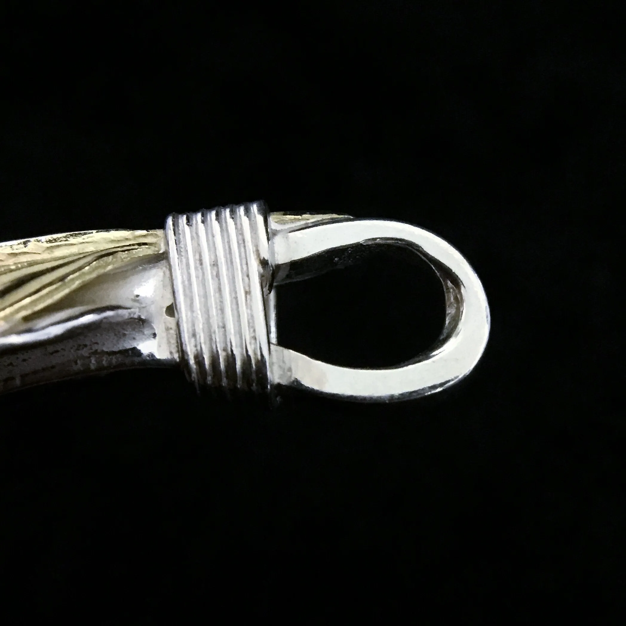 Goros Xl Silver And Gold Feather - Facing Right