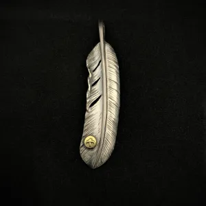 Goros Xl Silver And Gold Feather With Metal - Facing Right