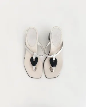 Gucci White Thong Heels