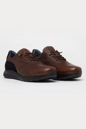 Hammersmith Leather Trainers in Dark Brown/Black