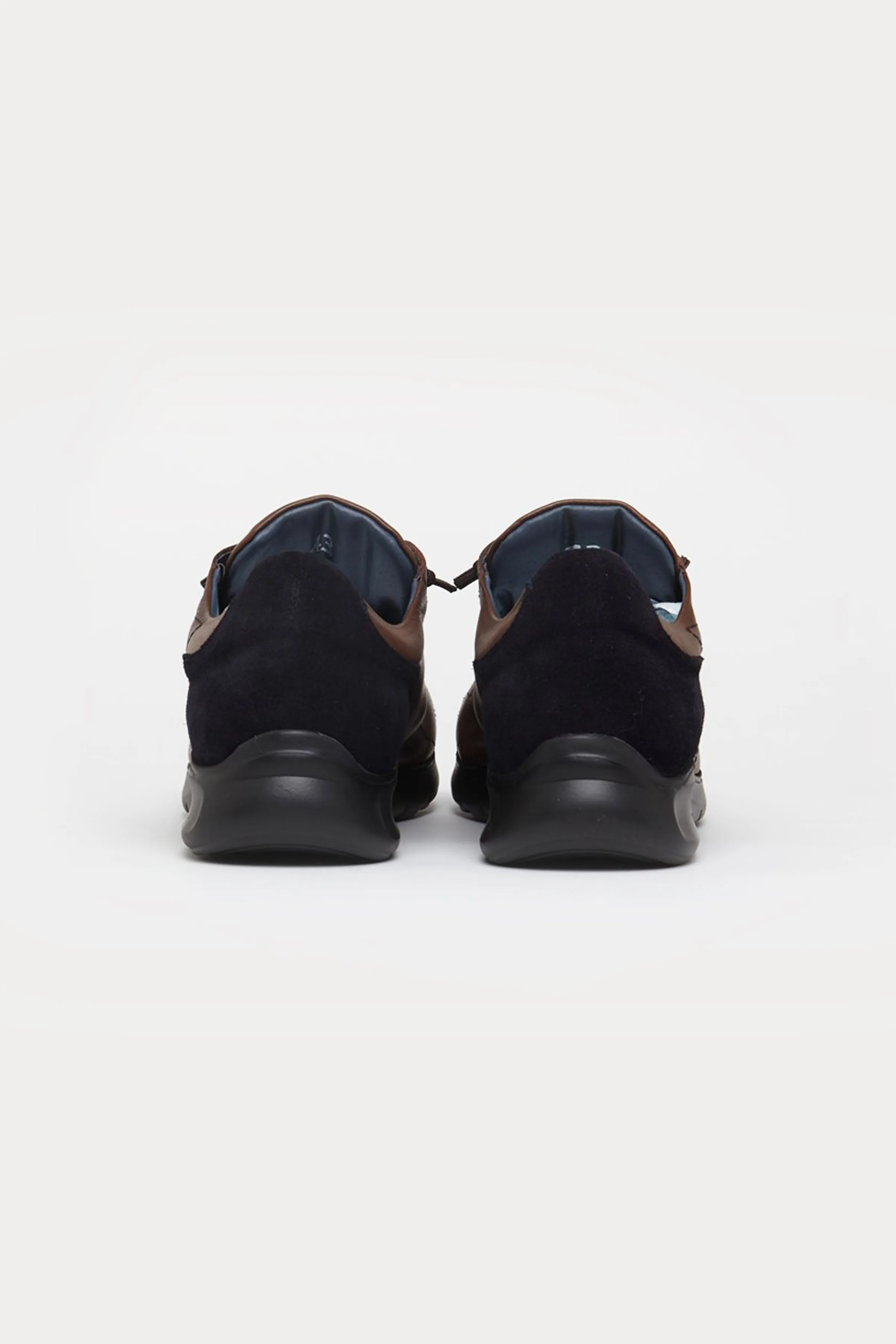 Hammersmith Leather Trainers in Dark Brown/Black