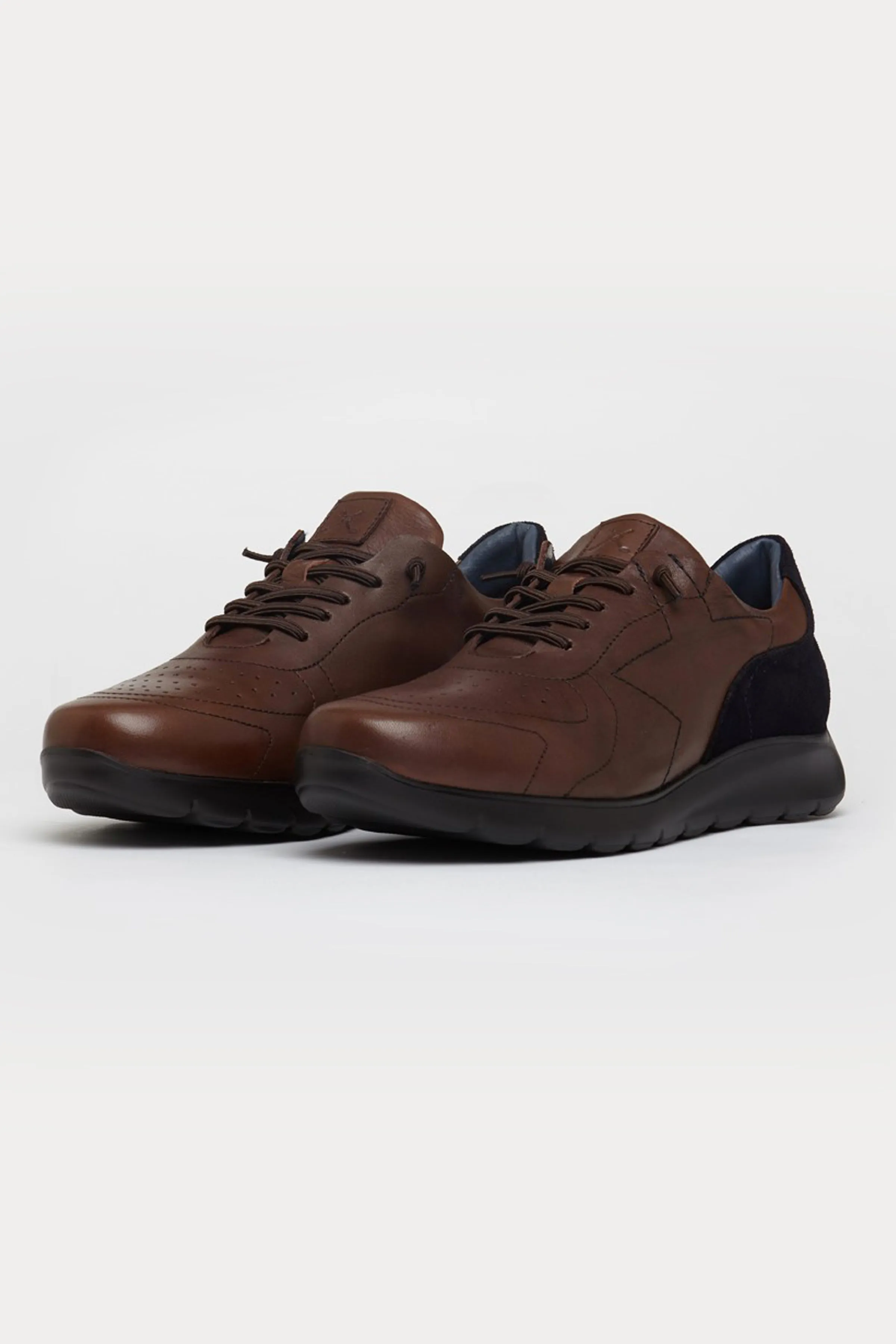 Hammersmith Leather Trainers in Dark Brown/Black