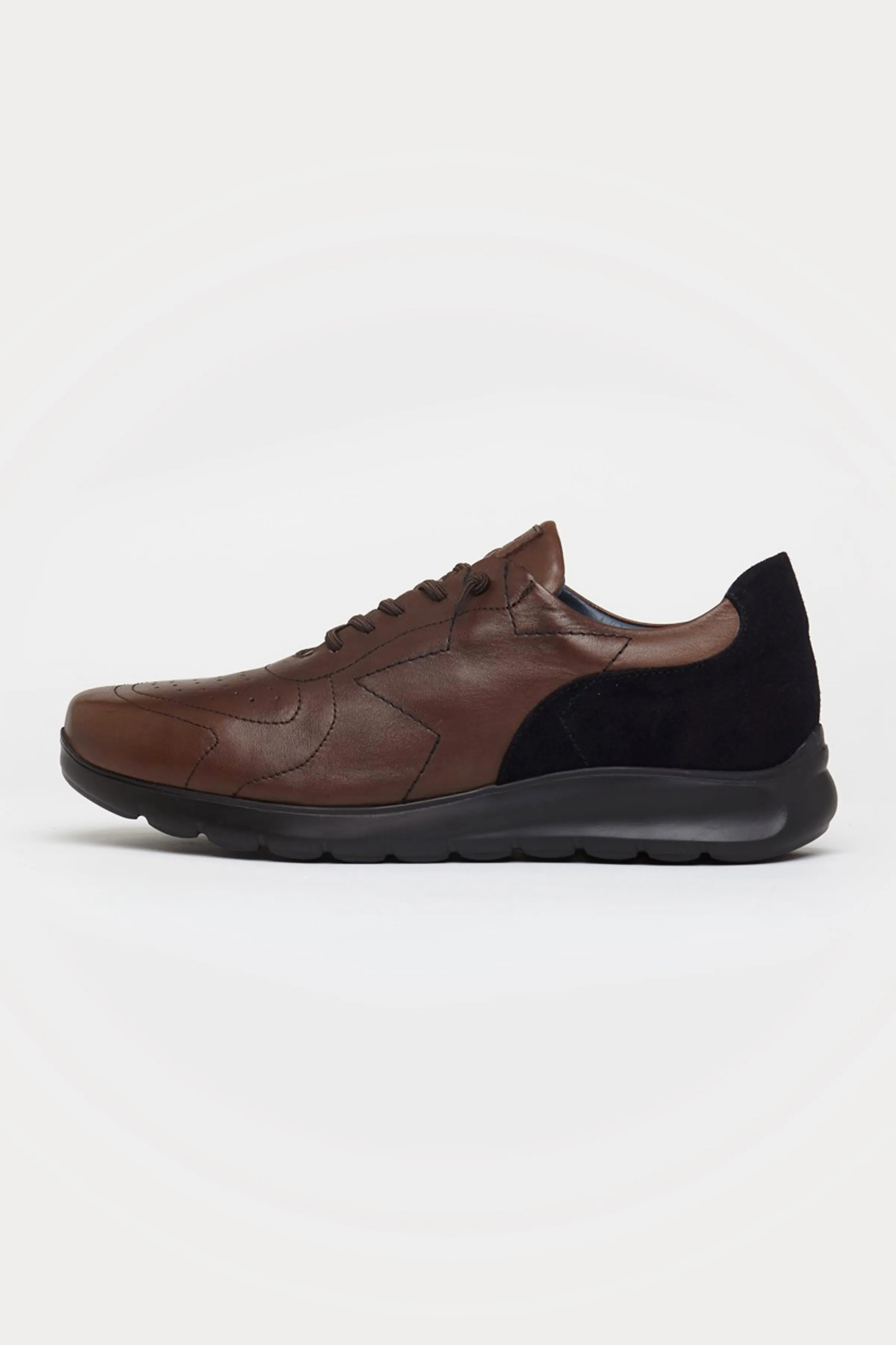 Hammersmith Leather Trainers in Dark Brown/Black