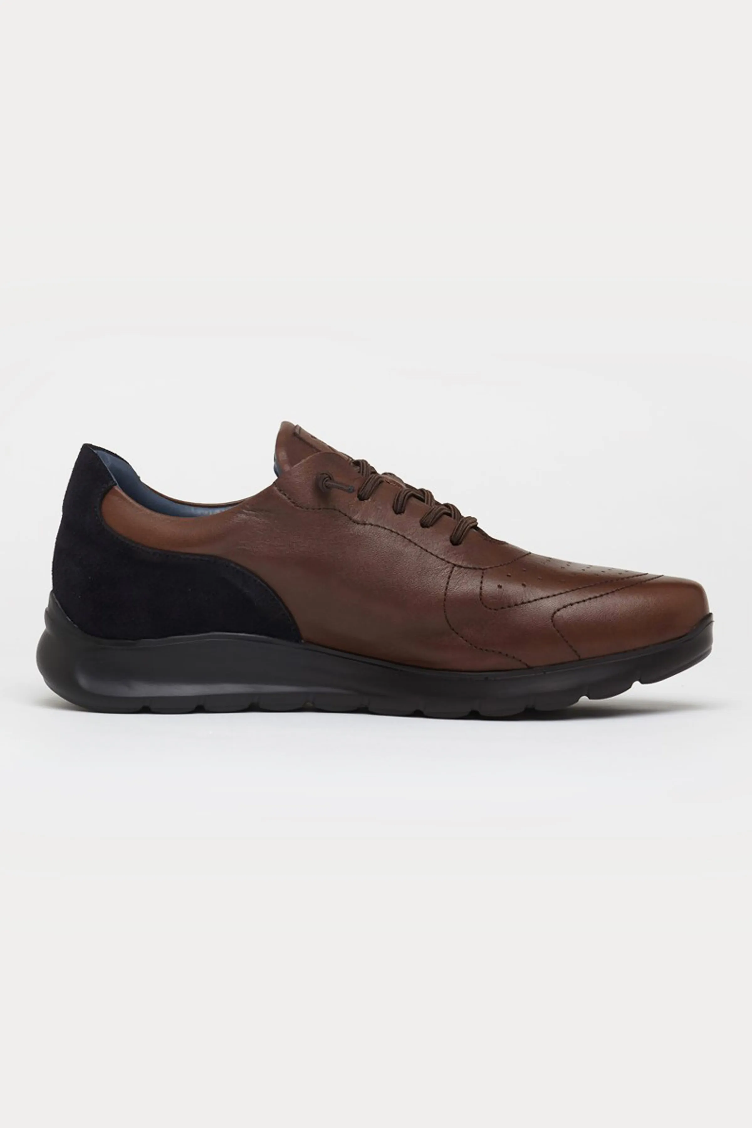 Hammersmith Leather Trainers in Dark Brown/Black