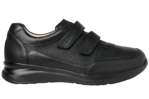 'Harald' men's ergonomic wide fif (H) double strap shoe - Black