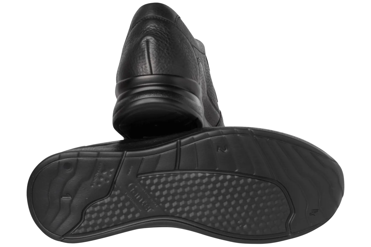 'Harald' men's ergonomic wide fif (H) double strap shoe - Black