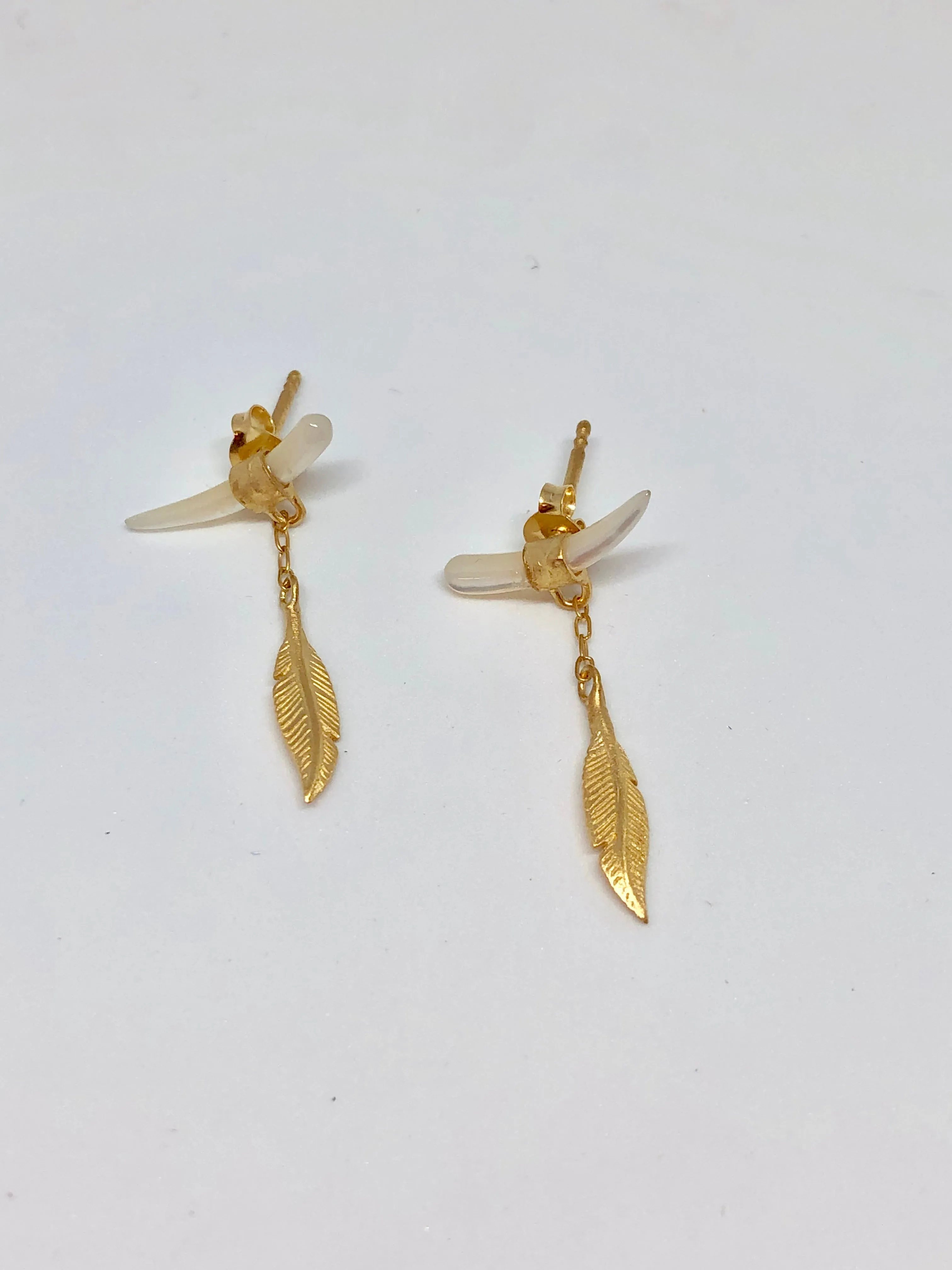 Heather Benjamin Mother of Pearl Shard Earrings