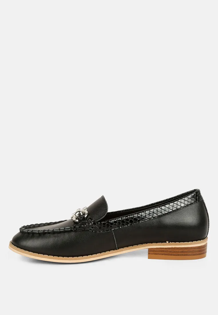 Holda Horsebit Embelished Loafers With Stitch Detail By Ruw