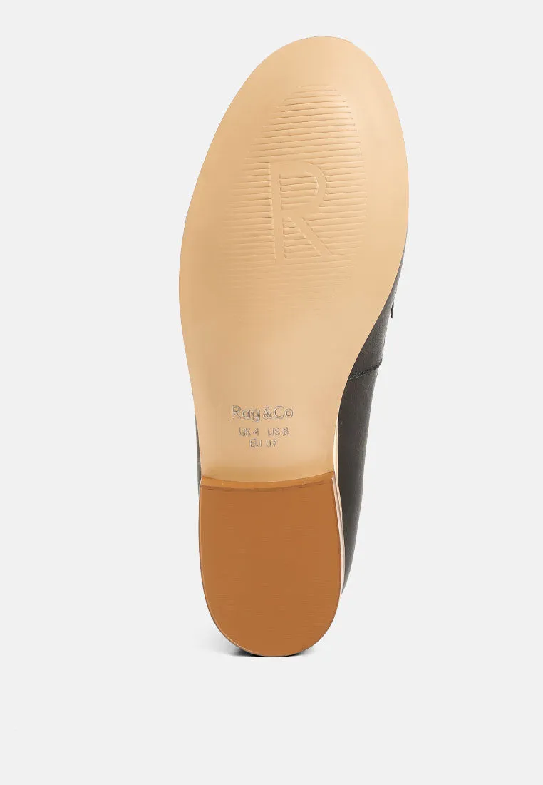 Holda Horsebit Embelished Loafers With Stitch Detail By Ruw