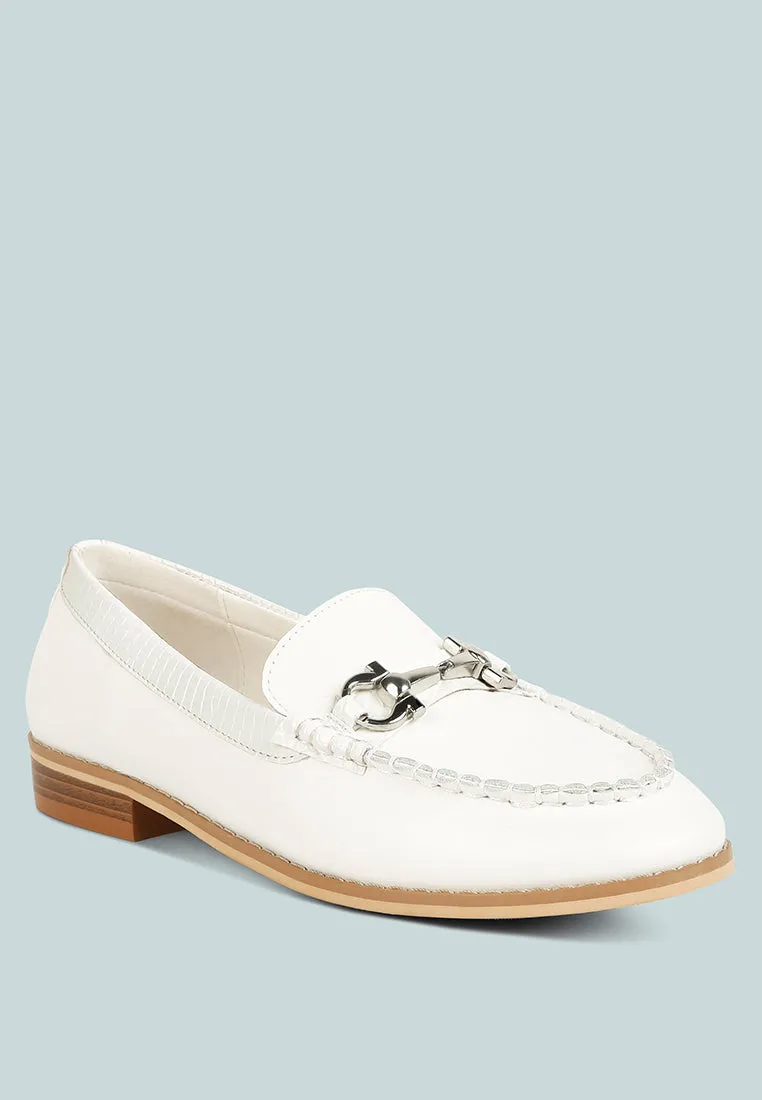 Holda Horsebit Embelished Loafers With Stitch Detail By Ruw