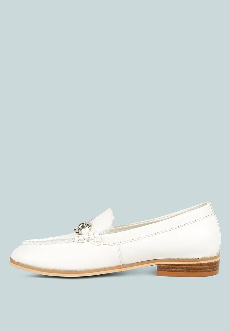 Holda Horsebit Embelished Loafers With Stitch Detail By Ruw