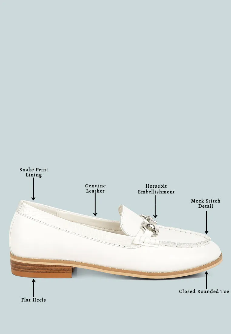 Holda Horsebit Embelished Loafers With Stitch Detail By Ruw