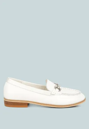 Holda Horsebit Embelished Loafers With Stitch Detail By Ruw