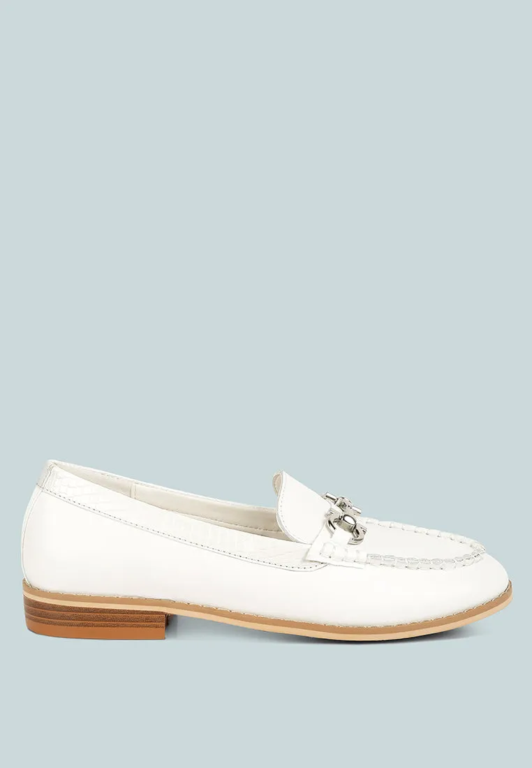 Holda Horsebit Embelished Loafers With Stitch Detail By Ruw