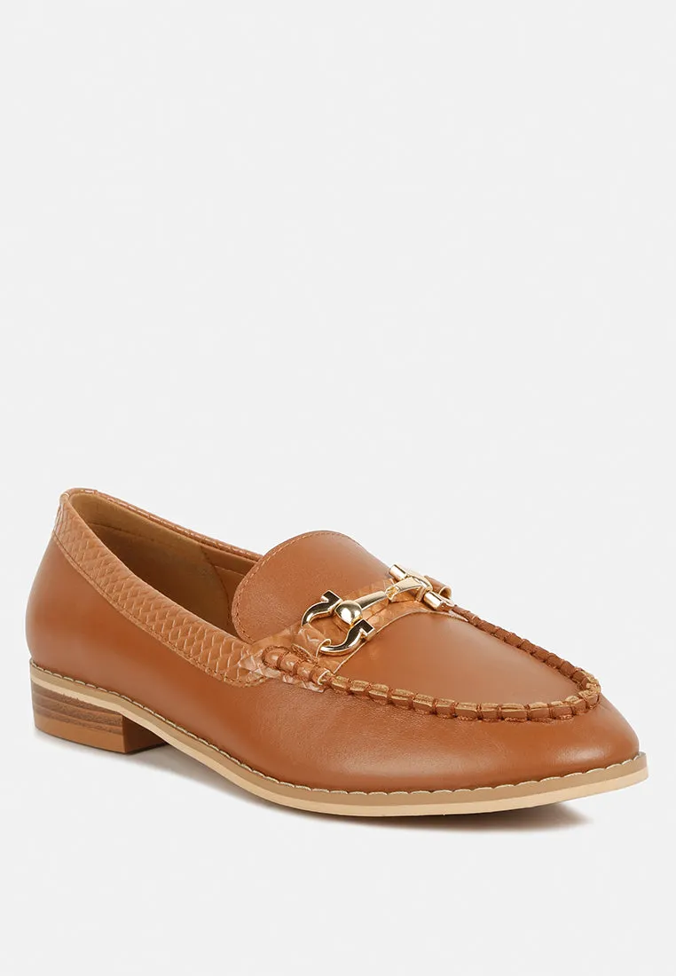Holda Horsebit Embelished Loafers With Stitch Detail By Ruw
