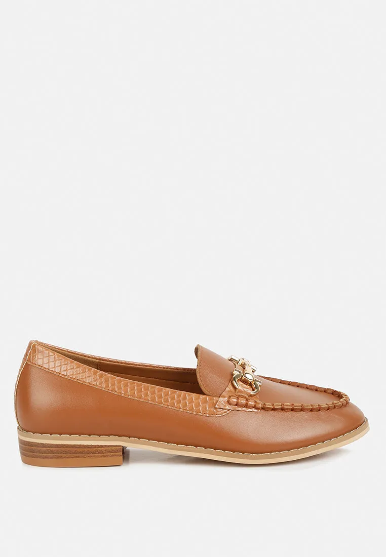 Holda Horsebit Embelished Loafers With Stitch Detail By Ruw